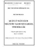 Tóm tắt Luận văn Thạc sĩ Quản lý công: Quản lý ngân sách tại huyện EaHleo, tỉnh Đắk Lắk