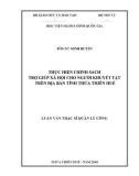 Luận văn Thạc sĩ Quản lý công: Thực hiện chính sách trợ giúp xã hội cho người khuyết tật trên địa bàn tỉnh Thừa Thiên Huế