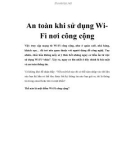 An toàn khi sử dụng WiFi nơi công cộng