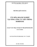 Luận văn Thạc sĩ Quản trị kinh doanh: Văn hóa doanh nghiệp tại Tổng công ty Viễn thông MobiFone