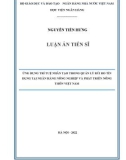 Luận án Tiến sĩ Tài chính ngân hàng: Ứng dụng trí tuệ nhân tạo trong quản lý rủi ro tín dụng tại Ngân hàng Nông nghiệp và Phát triển Nông thôn Việt Nam