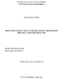 Tóm tắt Luận án Tiến sĩ: Phân tích cảm xúc trên cơ sở trị cảm xúc chuyển dịch theo ngữ cảnh cho tiếng Việt