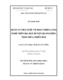 Luận văn thạc sĩ Quản lý công: Quản lý nhà nước về phát phiển làng nghề trên địa bàn huyện Quảng Điền, tỉnh Thừa Thiên Huế