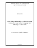 Luận văn Thạc sĩ Quản lý giáo dục: Quản lý hoạt động đào tạo trình độ Thạc sĩ ngành Công nghệ thông tin tại Học viện Khoa học và Công nghệ