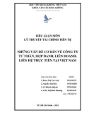 Tiểu luận môn Lý thuyết Tài chính tiền tệ: Những vấn đề cơ bản về công ty tư nhân, hợp danh, liên doanh. Liên hệ thực tiễn tại Việt Nam