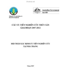 Báo cáo nghiên cứu nông nghiệp CÁC ƯU TIÊN NGHIÊN CỨU THỦY SẢN GIAI ĐOẠN 2007-2012 - XÁC ĐỊNH ƯU TIÊN NGHIÊN CỨU TẠI NHA TRANG 