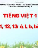 Bài giảng môn Tiếng Việt lớp 1 sách Cánh diều năm học 2021-2022 - Bài 10, 11, 12, 13: Học vần ê, l, b, bễ, g, h, i, ia ​(Trường Tiểu học Ái Mộ B)