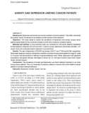 Anxiety and depression among cancer patients