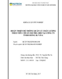 Khóa luận tốt nghiệp: Hoàn thiện hệ thống quản lý chất lượng theo tiêu chuẩn IOS 9001: 2008 tại Công ty TNHH Hong IK Vina