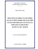 Luận văn: PHÂN TÍCH TÁC ĐỘNG CỦA QUI TRÌNH SẢN XUẤT NÔNG NGHIỆP TỐT (GAP) TRÊN CÂY RAU ĐẾN HIỆU QUẢ SẢN XUẤT CỦA NÔNG DÂN XÃ NHUẬN ĐỨC HUYỆN CỦ CHI - TP.HCM