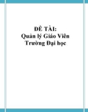 Đồ án tốt nghiệp - Phân tích thiết kế hệ thống - Quản lý Giáo Viên Trường Đại học