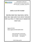 Khóa luận tốt nghiệp: Phương pháp thu thập bằng chứng khi thực hiện kiểm toán số dư năm đầu tiên tại Công ty TNHH Grant Thornton (Việt Nam)