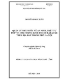 Tóm tắt Luận văn Thạc sĩ Quản lý công: Quản lý nhà nước về an ninh, trật tự đối với hoạt động kinh doanh karaoke trên địa bàn thành phố Hà Nội