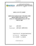 Khóa luận tốt nghiệp: Kiểm toán khoản mục vốn bằng tiền trong kiểm toán BCTC tại Công ty TNHH Kiểm toán & Tư vấn Chuẩn Việt