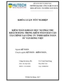 Khóa luận tốt nghiệp: Kiểm toán khoản mục nợ phải thu khách hàng trong kiểm toán báo cáo tài chính tại Công ty TNHH Kiểm toán Tư vấn Rồng Việt