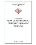 Giáo trình Quản lý điều dưỡng và nghiên cứu khoa học (Ngành: Hộ sinh - Cao Đẳng) - Trường Cao đẳng Y tế Bạc Liêu