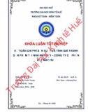 Khóa luận tốt nghiệp Kế toán-Kiểm toán: Kế toán chi phí sản xuất và tính giá thành sản phẩm tại Nhà máy Sợi – Công ty Cổ phần Dệt May Huế