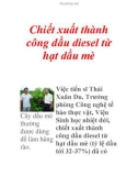 Chiết xuất thành công dầu diesel từ hạt dầu mè