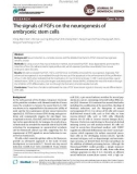 The signals of FGFs on the neurogenesis of embryonic stem cells