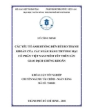 Khóa luận tốt nghiệp: Các yếu tố ảnh hưởng đến rủi ro thanh khoản của các ngân hàng thương mại cổ phần Việt Nam niêm yết trên sàn giao dịch chứng khoán