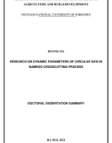 Doctoral dissertation summary: Research on dynamic parameters of circular saw in bamboo crosscutting process