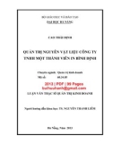 Luận văn Thạc sĩ Quản trị kinh doanh: Quản trị nguyên vật liệu Công ty TNHH một thành viên In Bình Định