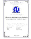 Luận văn Thạc sĩ Quản trị văn phòng: Văn hóa doanh nghiệp tại Công ty Cổ phần Công nghệ Lưu trữ - Số hóa tài liệu HT