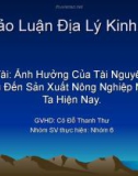 Tiểu luận Ảnh hưởng của biến đổi khí hậu đến sản xuất nông nghiệp