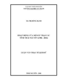 Luận văn Thạc sĩ Lịch sử: Hoạt động của Mỏ sắt Trại Cau tỉnh Thái Nguyên (1986-2016)