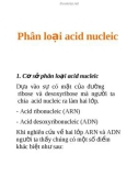 Phân loại acid nucleic