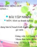 Đề tài: xây dựng bản kế hoạch. kinh doanh cho mô hình trang trại