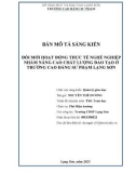 Sáng kiến kinh nghiệm: Đổi mới tổ chức hoạt động thực tế nghề nghiệp nhằm nâng cao chất lượng đào tạo ở Trường CĐSP Lạng Sơn