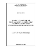 Luận văn Thạc sĩ Hóa học: Nghiên cứu hóa học và nhận dạng một số nhóm chất có trong cây đỏ ngọn (Cratoxylum prunifolium)