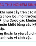 CÁC THỬ NGHIỆM SINH HÓA