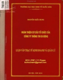 Luận văn Thạc sĩ Kinh doanh và quản lý:  Hoàn thiện cơ cấu tổ chức của Công ty Thông tin di động