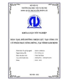 Khoá luận tốt nghiệp Quản trị nhân lực: Đào tạo, bồi dưỡng nhân lực tại Công ty Cổ phần May Sông Hồng, tại tỉnh Nam Định