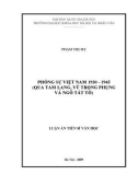 Luận án Tiến sĩ Văn học: Phóng sự Việt Nam 1930 - 1945 (Qua Tam Lang, Vũ Trọng Phụng và Ngô Tất Tố)