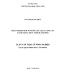 Luận văn Thạc sĩ Nông nghiệp: Khảo nghiệm một số giống lúa chất lượng cao tại huyện Lệ Thủy, tỉnh Quảng Bình