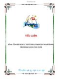 TIỂU LUẬN: ỨNG DỤNG CÁC HOẠT CHẤT HOẠT ĐỘNG BỀ MẶT TRONG MỸ PHẨM DÀNH CHO NAM