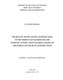 The study: The reality of practicing listening skill of the third year major English students at Dong Thap university basing on the format of the ielts listening tests