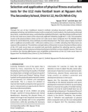 Selection and application of physical fitness evaluation tests for the U12 male football team at Nguyen Anh Thu Secondary School, District 12, Ho Chi Minh City