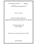 Tóm tắt Luận văn Thạc sĩ Quản lý công: Quản lý tài sản công tại Bệnh viện Đa khoa huyện Sóc Sơn - Thành phố Hà Nội