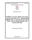 Luận án tiến sĩ Y học: Nghiên cứu đặc điểm lâm sàng, cận lâm sàng của u thần kinh thính giác và đánh giá kết quả phẫu thuật theo đường mổ xuyên mê nhĩ