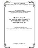 Tiểu luận: Quản lý nhân sự tại trường Mầm non 2 Quận 3 Thành phố Hồ Chí Minh năm học 2020 – 2021