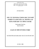 Luận án Tiến sĩ Tâm lý học: Nhu cầu thành đạt trong học tập nghề nghiệp của sinh viên các Trường Cao đẳng nghề khu vực Đông Nam Bộ