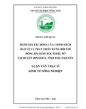 Luận văn Thạc sĩ Kinh tế nông nghiệp: Đánh giá tác động của chính sách bảo vệ và phát triển rừng đối với đồng bào dân tộc thiểu số tại huyện Định Hóa, tỉnh Thái Nguyên