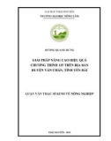 Luận văn Thạc sĩ Kinh tế nông nghiệp: Giải pháp nâng cao hiệu quả Chương trình 135 trên địa bàn huyện Văn Chấn, tỉnh Yên Bái