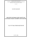 Luận văn Thạc sĩ Khoa học báo chí: Báo chí cách mạng Việt Nam từ sau Cách mạng Tháng Tám đến cuối năm 1946