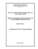Báo cáo tổng kết đề tài khoa học và công nghệ cấp Bộ: Nghiên cứu mô hình phát triển thị trường bán lẻ của các doanh nghiệp thương mại Việt Nam