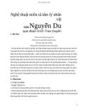 Nghệ thuật miêu tả tâm lý nhân vật của Nguyễn Du qua đoạn trích Trao Duyên